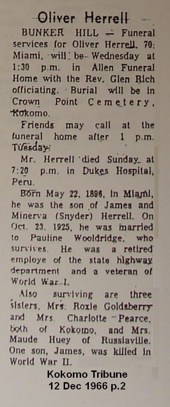 Oliver Wm Herrell obituary